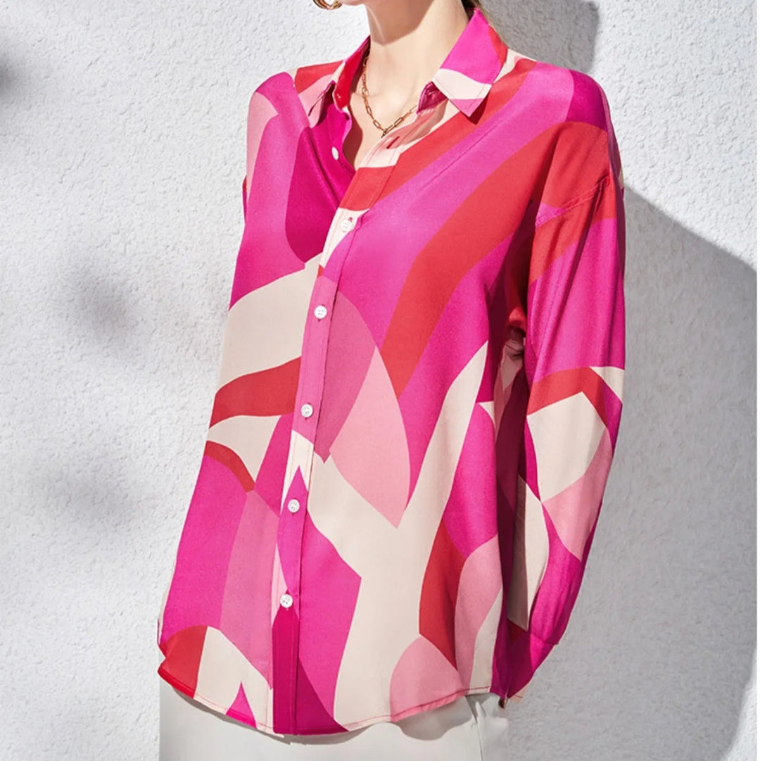 Amara Abstract Silk Blouse