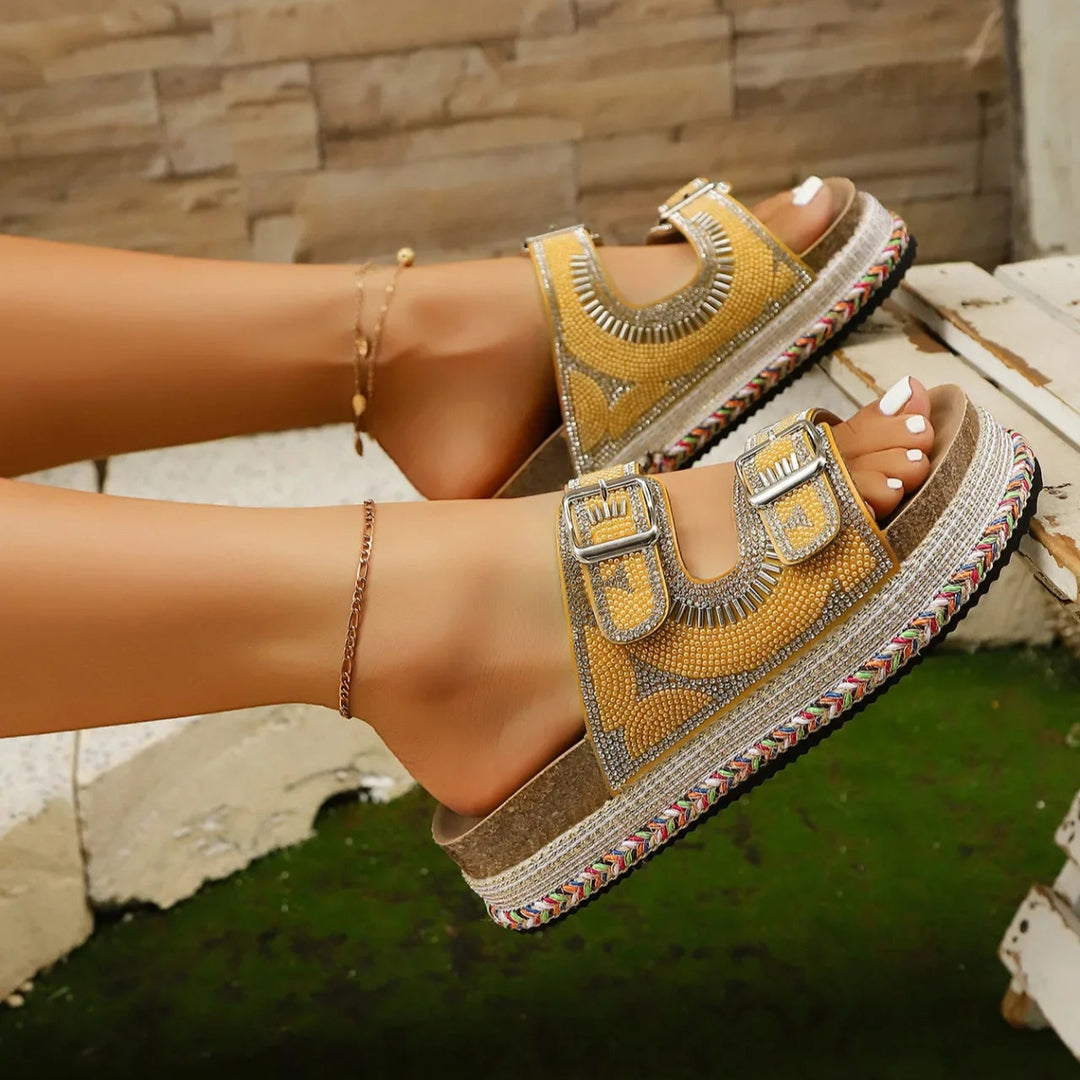 Mavis Beaded Comfort Slides