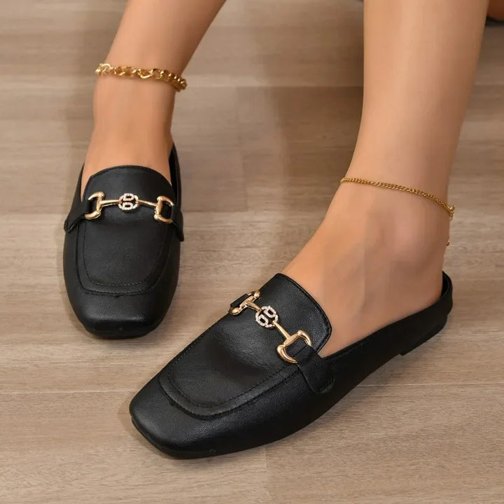 Noraya Gold Buckle Loafers