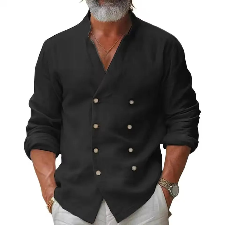 Matteo Double-Breast Linen Shirt