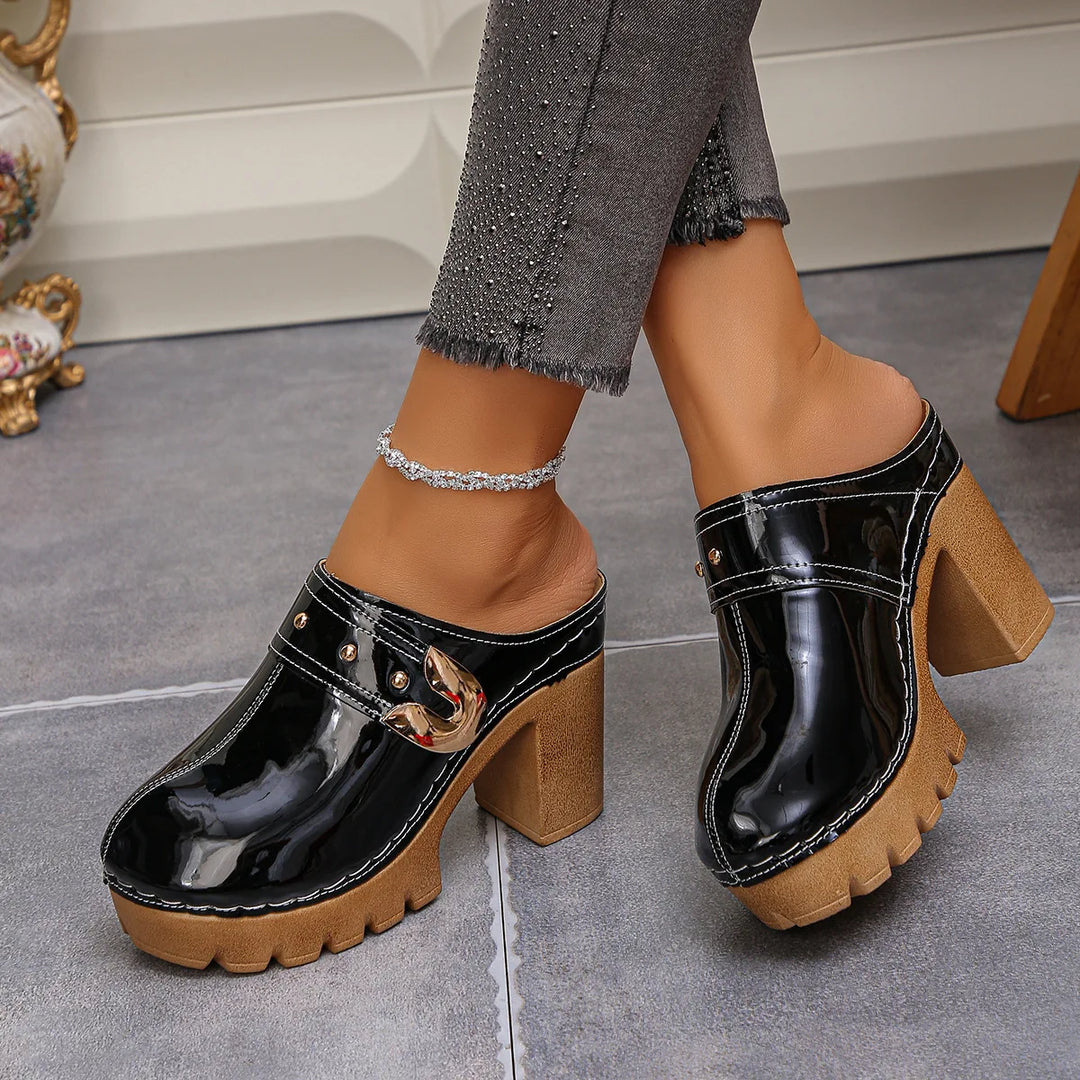 Lunella Block Heel Clogs