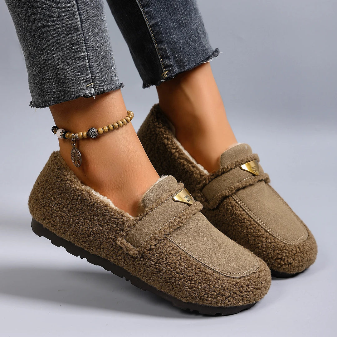 Hazel Sherpa Slip Moccasins