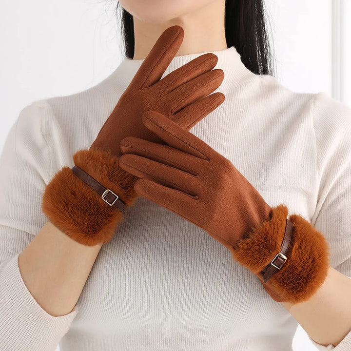 Thalina Velvet Fur Gloves