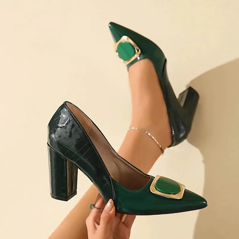 Alessia Leather Buckle Heels