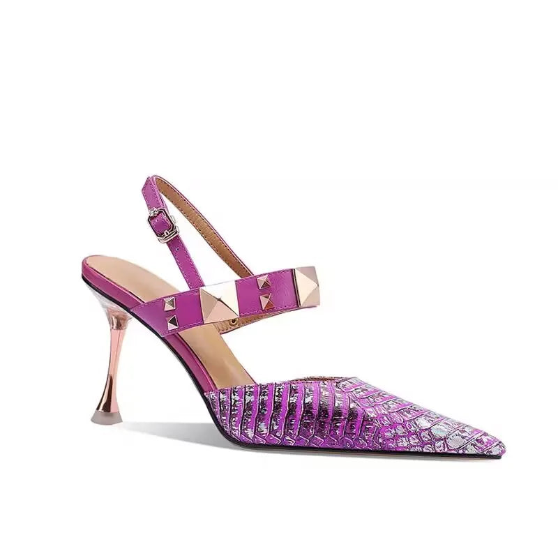 Virelle Croc Strap Heel