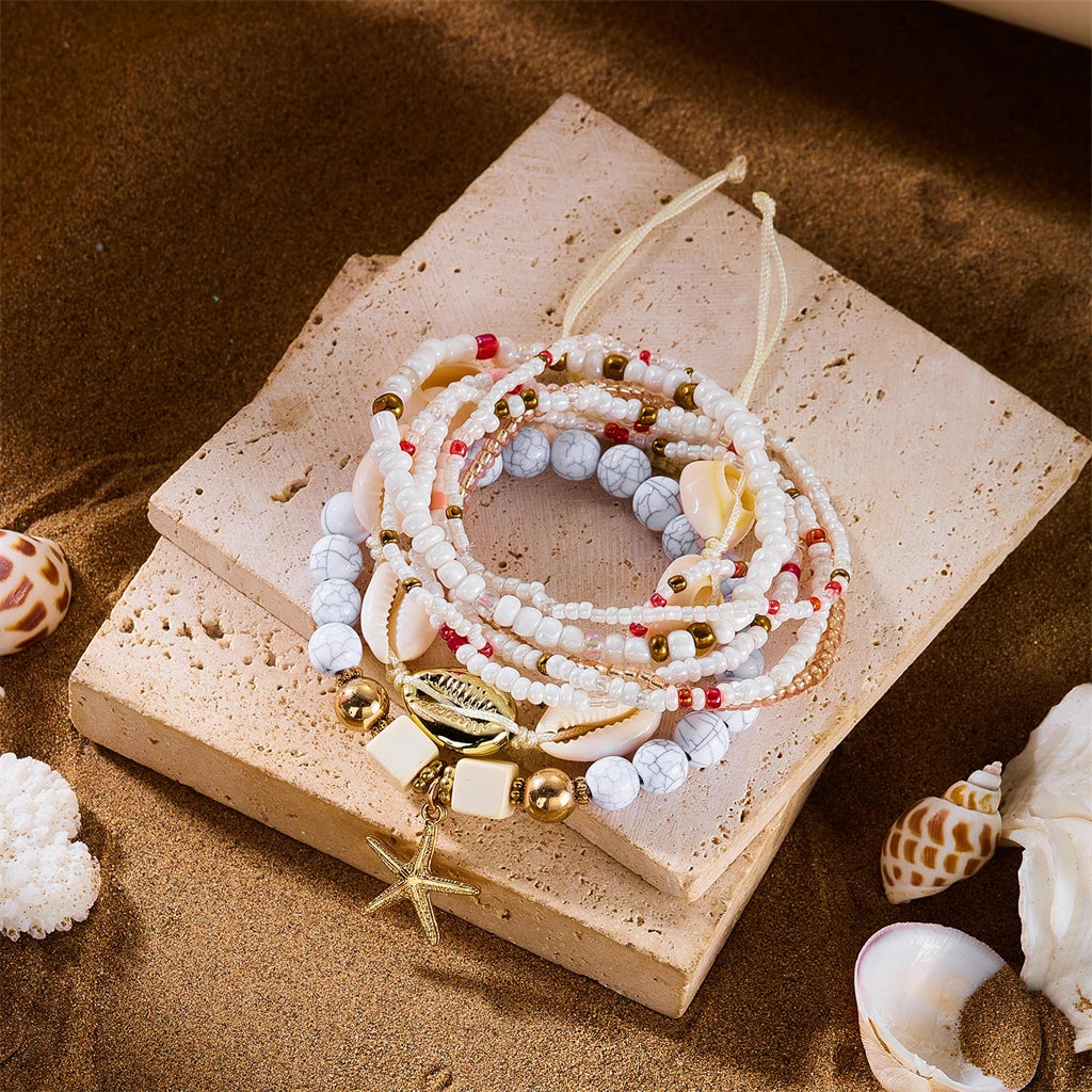Sienna Shell Bead Bracelet
