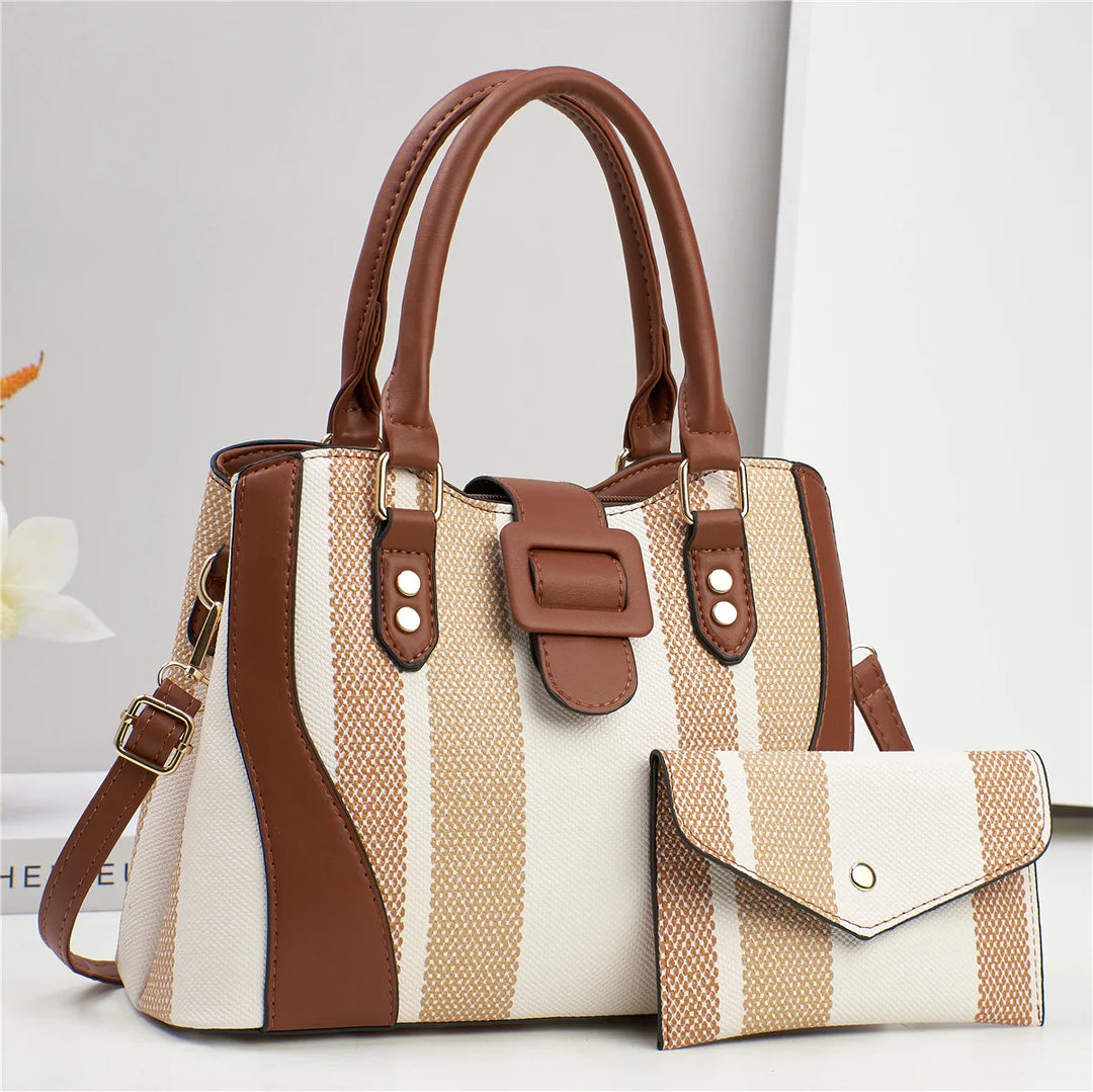 Marbella Striped Handbag Set
