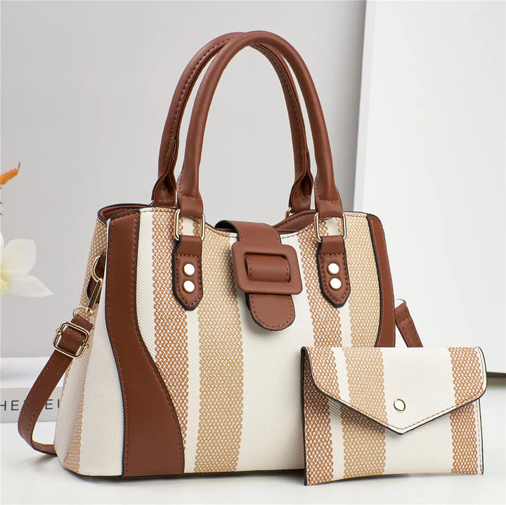 Marbella Striped Handbag Set