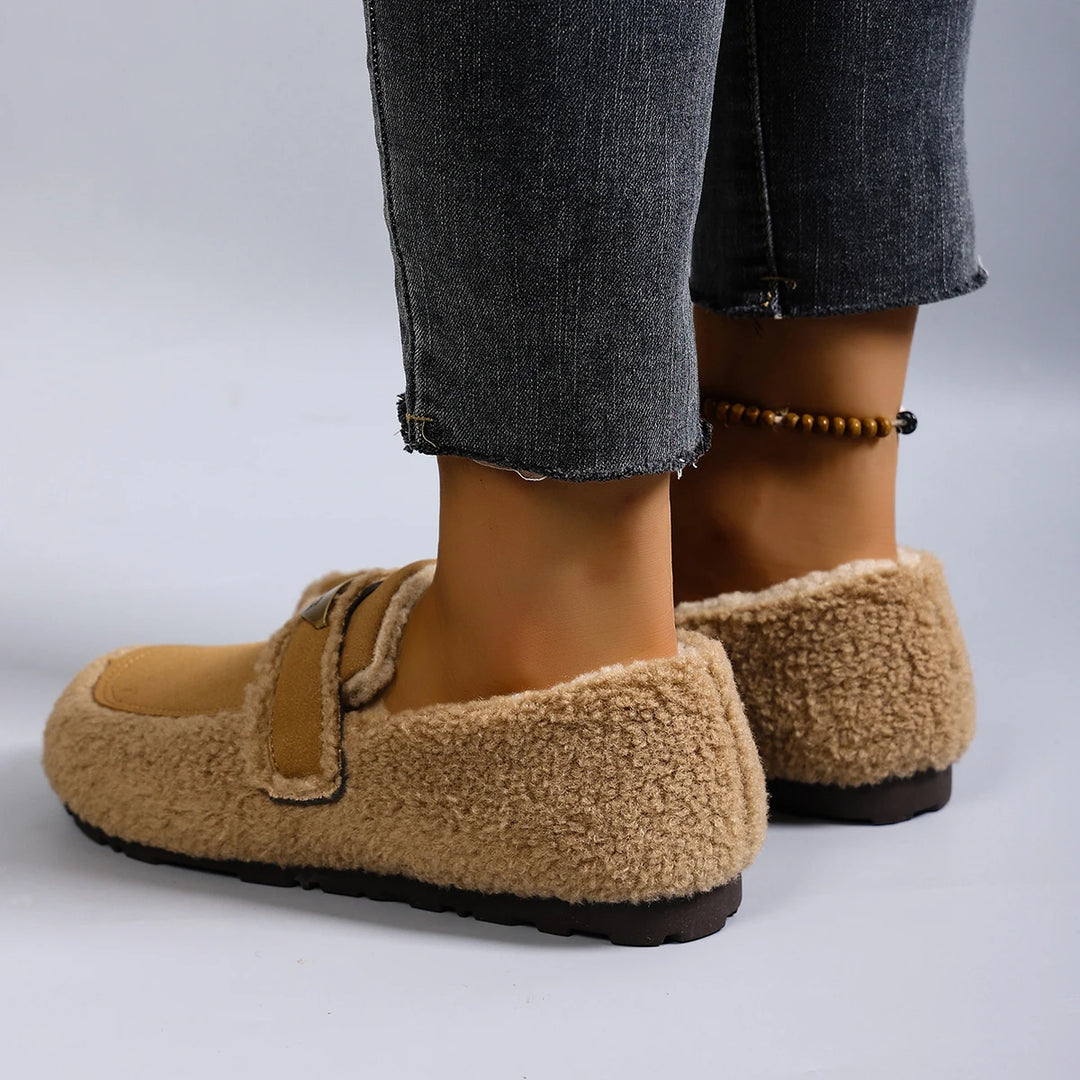 Hazel Sherpa Slip Moccasins
