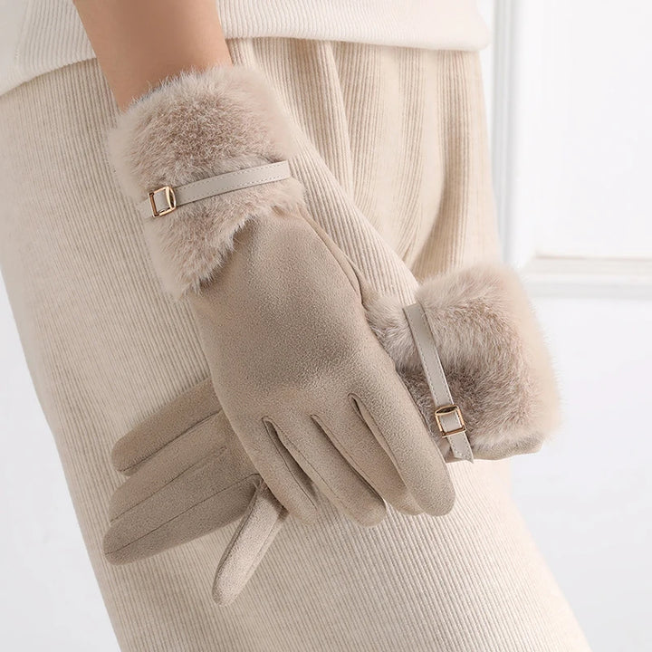 Thalina Velvet Fur Gloves