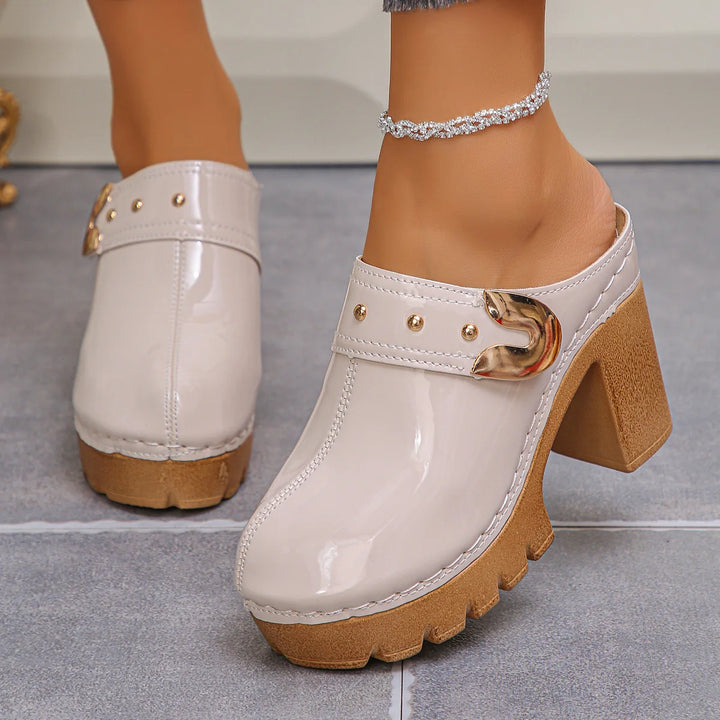 Lunella Block Heel Clogs