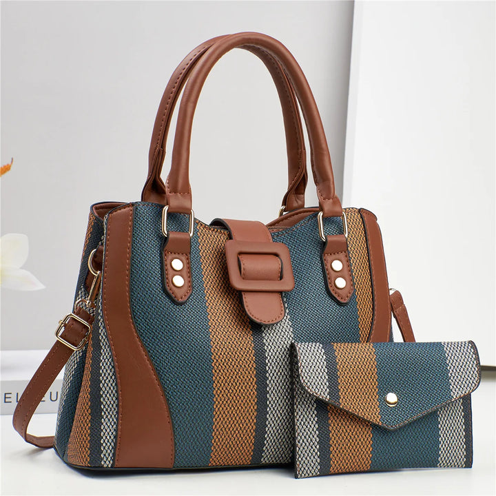 Marbella Striped Handbag Set