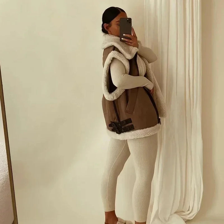 Lily Zip-Up Sherpa Vest