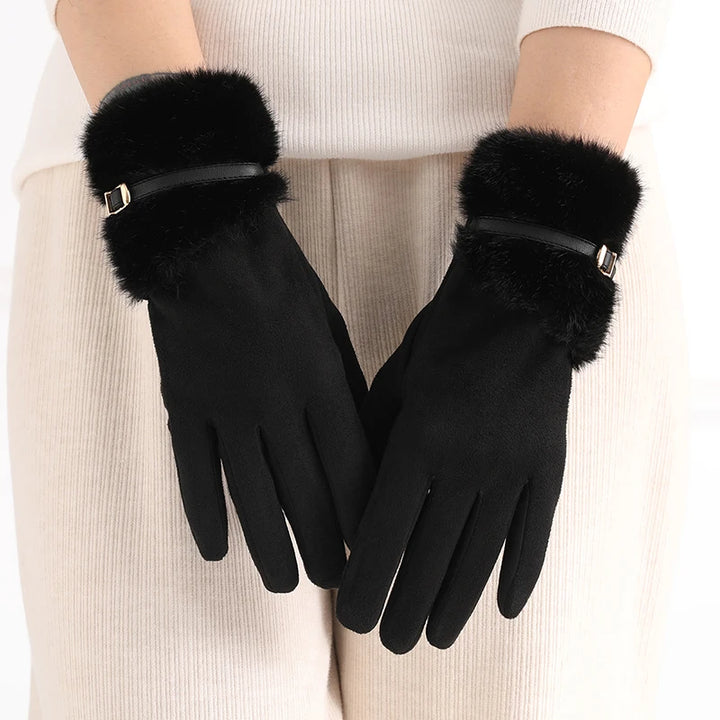 Thalina Velvet Fur Gloves