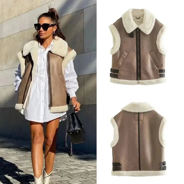 Lily Zip-Up Sherpa Vest