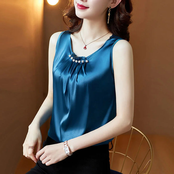 Saria Satin Pearl Top
