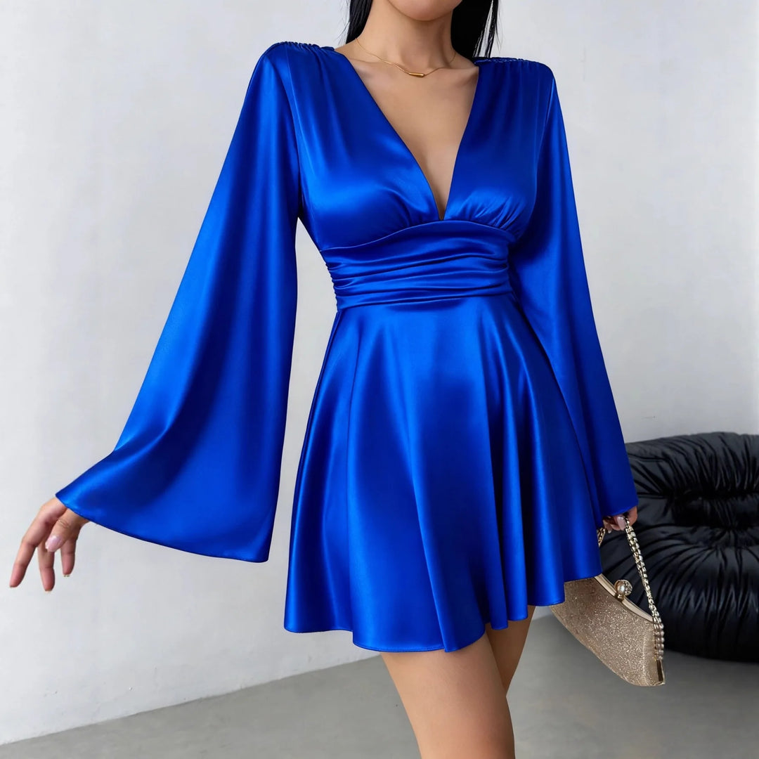 Kelsey Satin Flare Dress