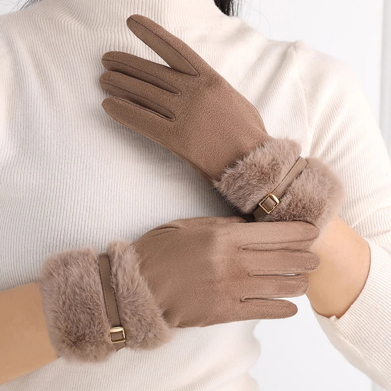 Thalina Velvet Fur Gloves