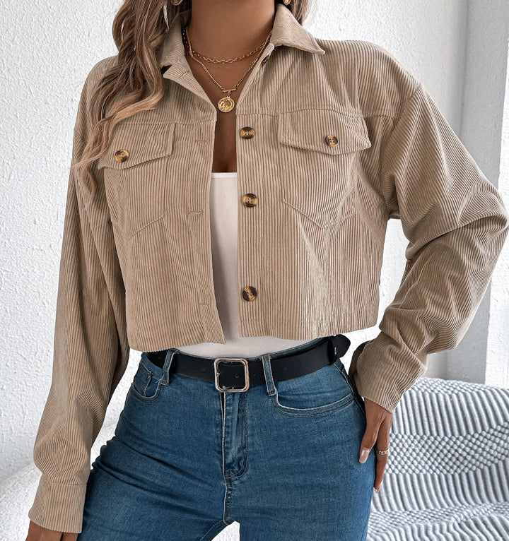 Sloane Cropped Cord Overshirt