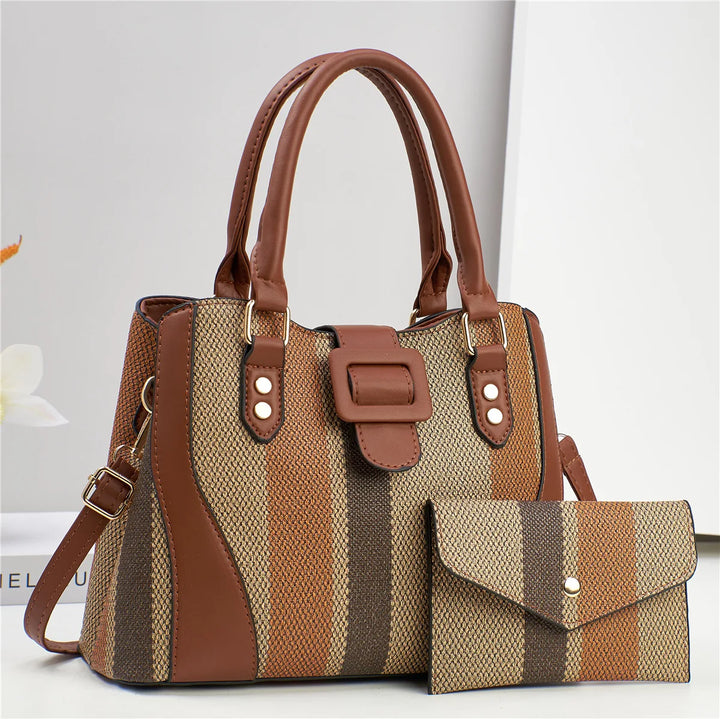 Marbella Striped Handbag Set