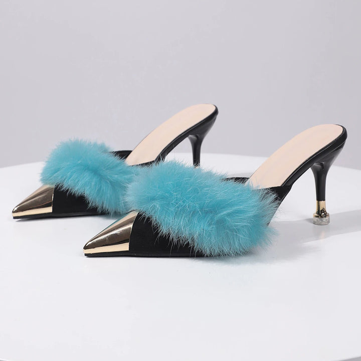 Calindra Plush Stiletto Mules