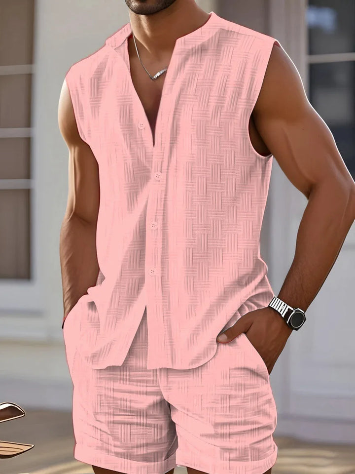 Damian Linen Vest Set