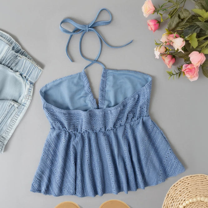Aria Eyelet Halter Top