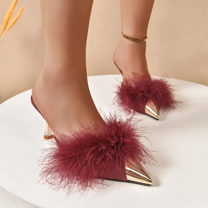 Calindra Plush Stiletto Mules