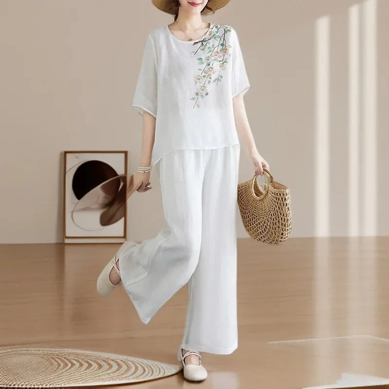 Mirela Blossom Linen Set