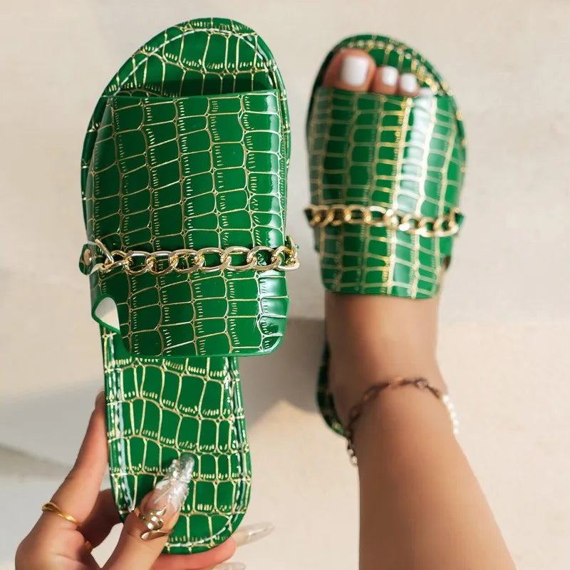 Livia Chain Slip-on Sandals