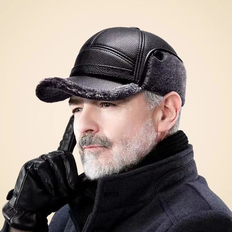 Branson Fur Leather Cap