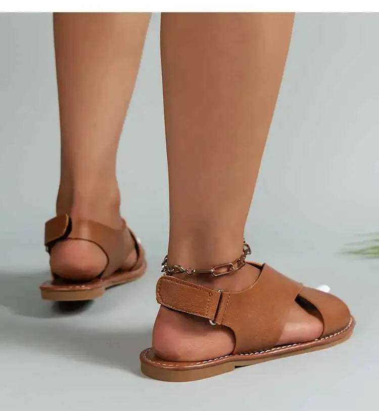 Alexa Leather Cross Sandals