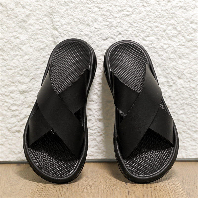 Mavrin Cross Leather Sandals