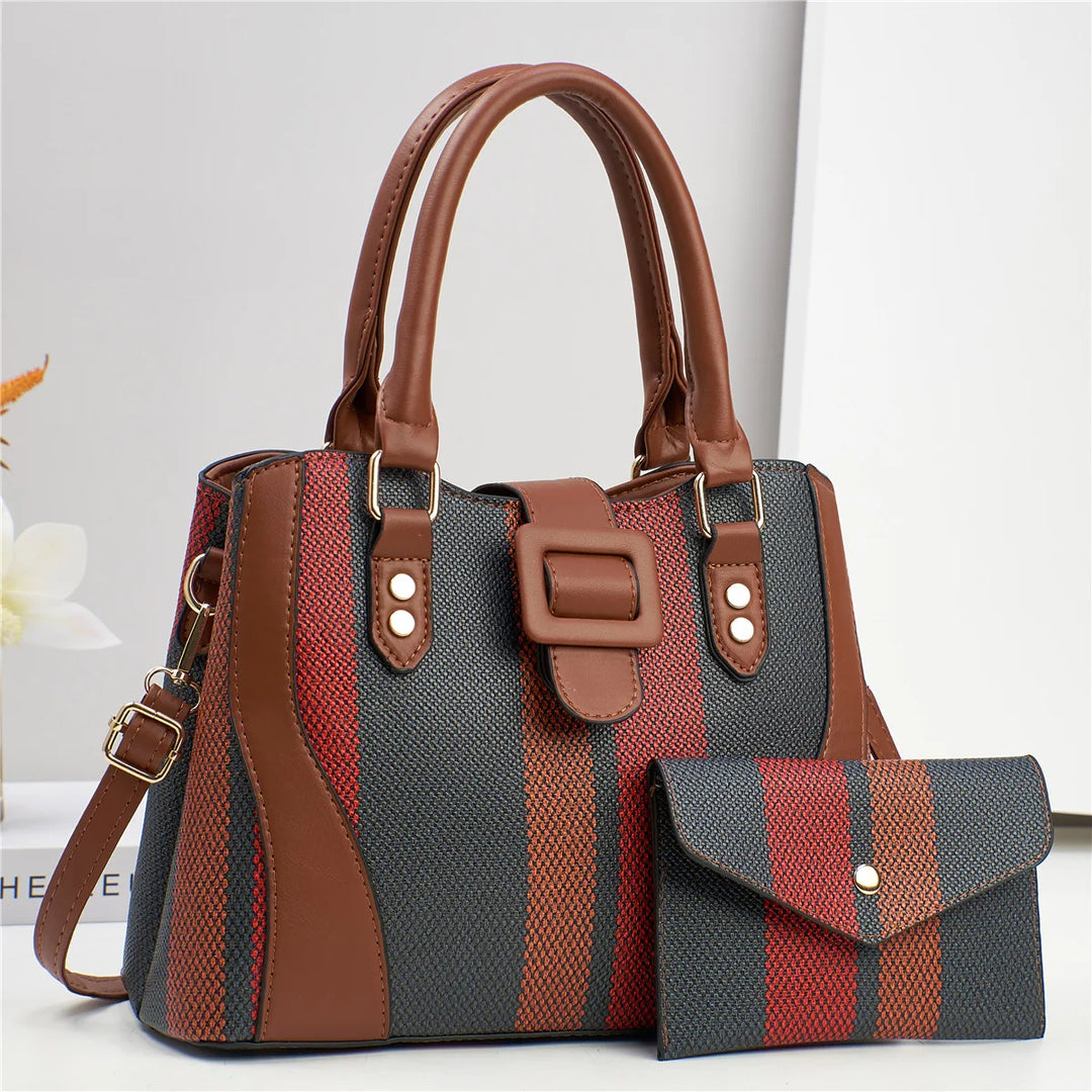 Marbella Striped Handbag Set