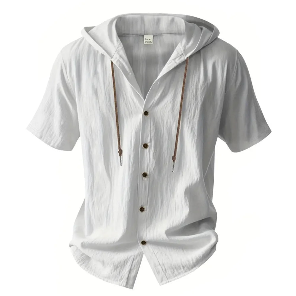 Spencer Linen Short sleeve Hoodie