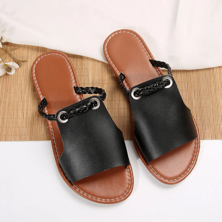 Elina Braided Leather Slip-ons