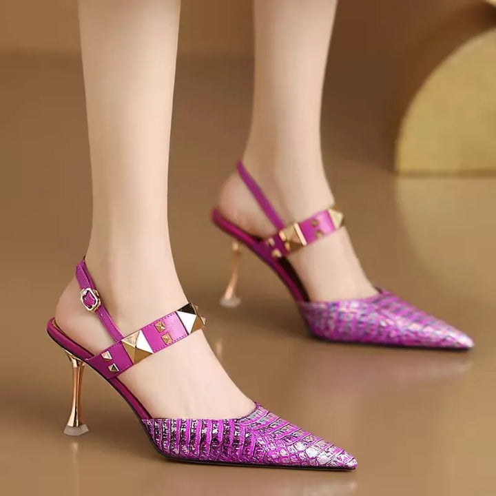 Virelle Croc Strap Heel