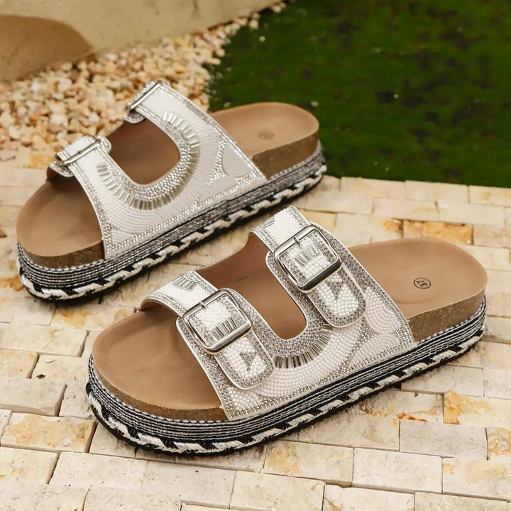 Mavis Beaded Comfort Slides
