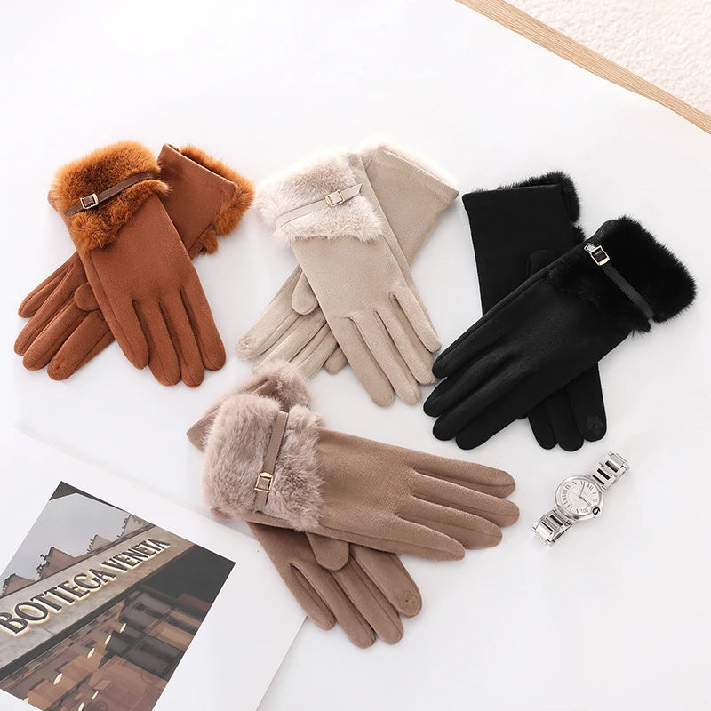 Thalina Velvet Fur Gloves