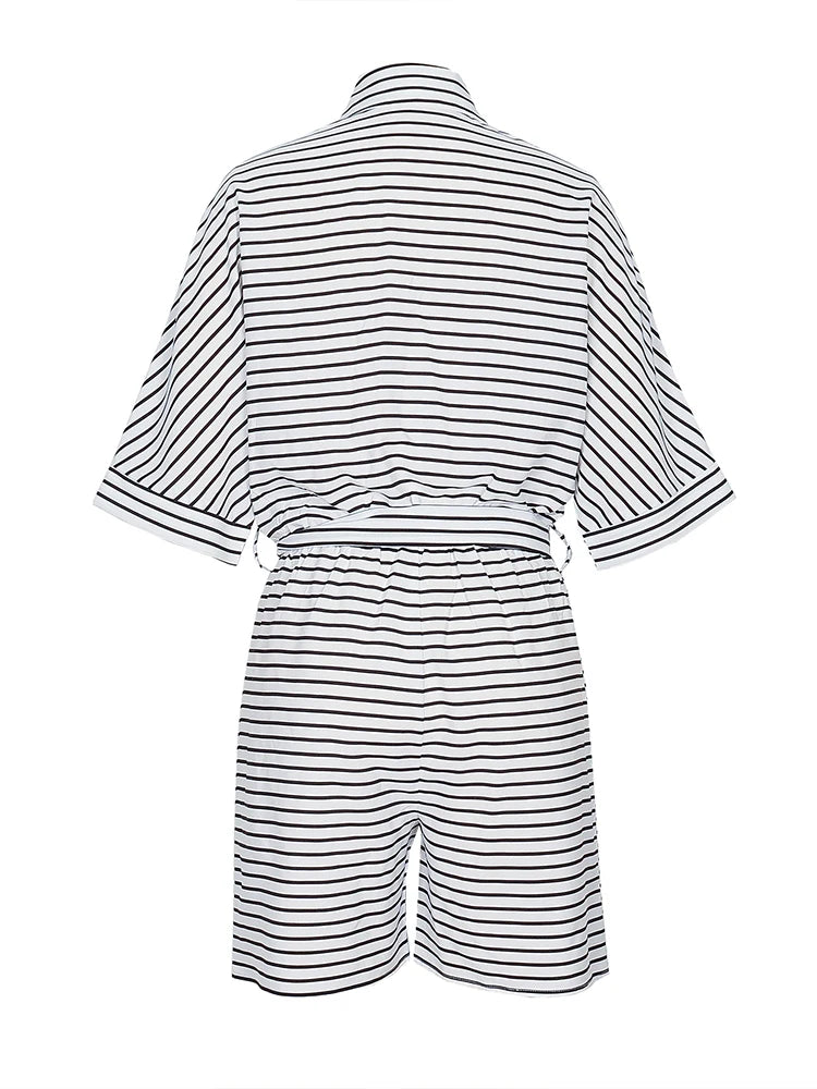 Riviera Stripe Shirt Romper