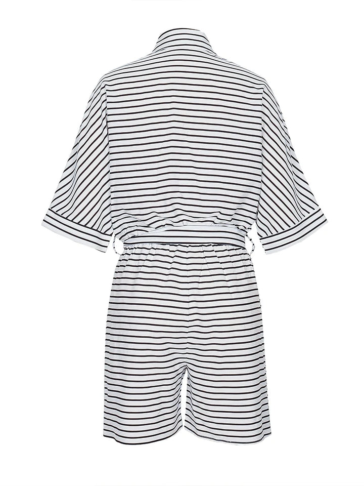 Riviera Stripe Shirt Romper