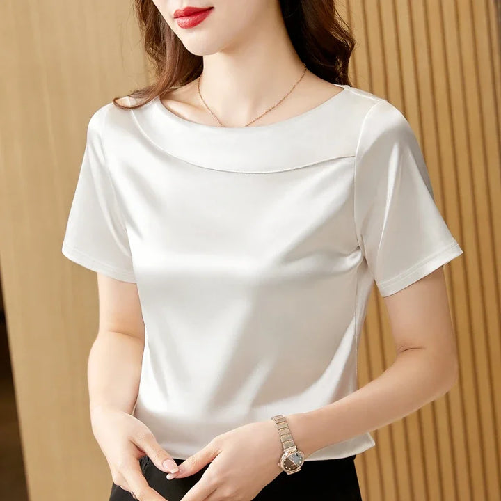 Vivara Satin Fold Collar Blouse