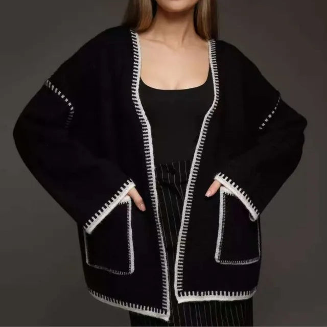 Audrey Contrast Belt Cardigan
