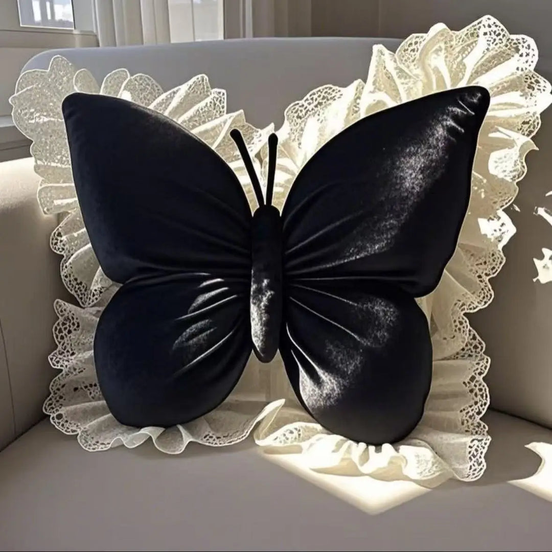 Lila Plush Butterfly Pillow