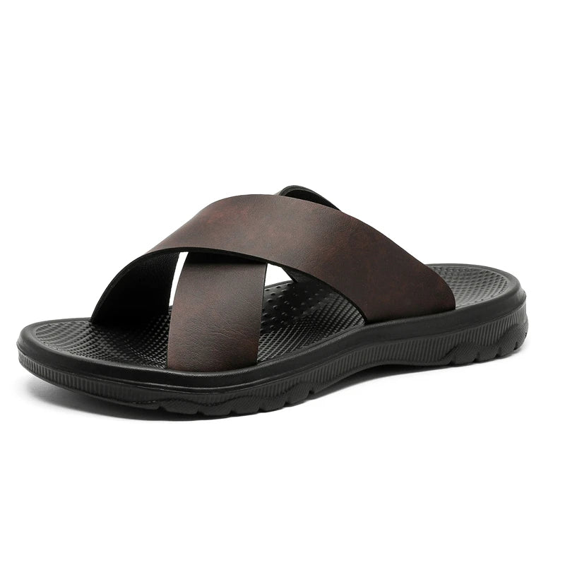 Mavrin Cross Leather Sandals
