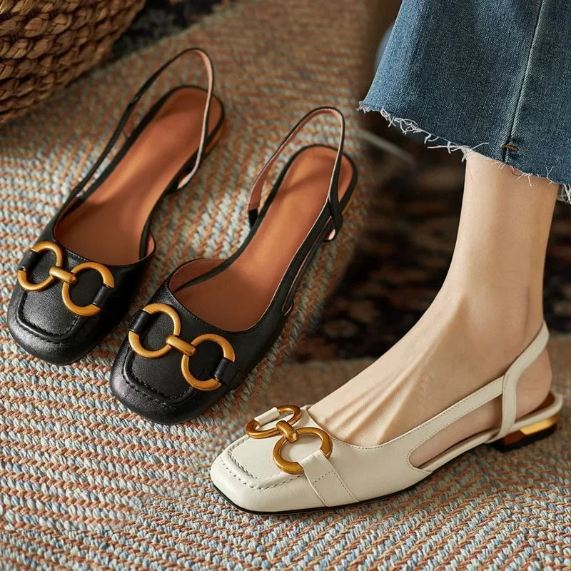 Liora Low-Heel Sling Flats