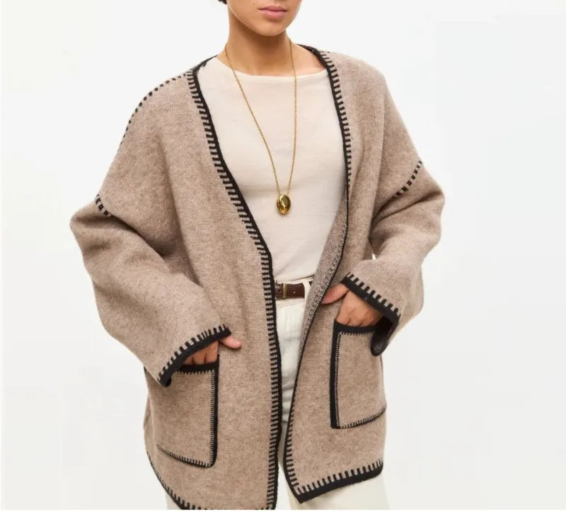 Audrey Contrast Belt Cardigan