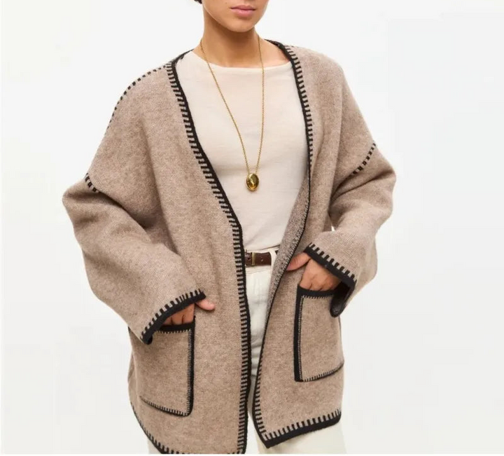 Audrey Contrast Belt Cardigan