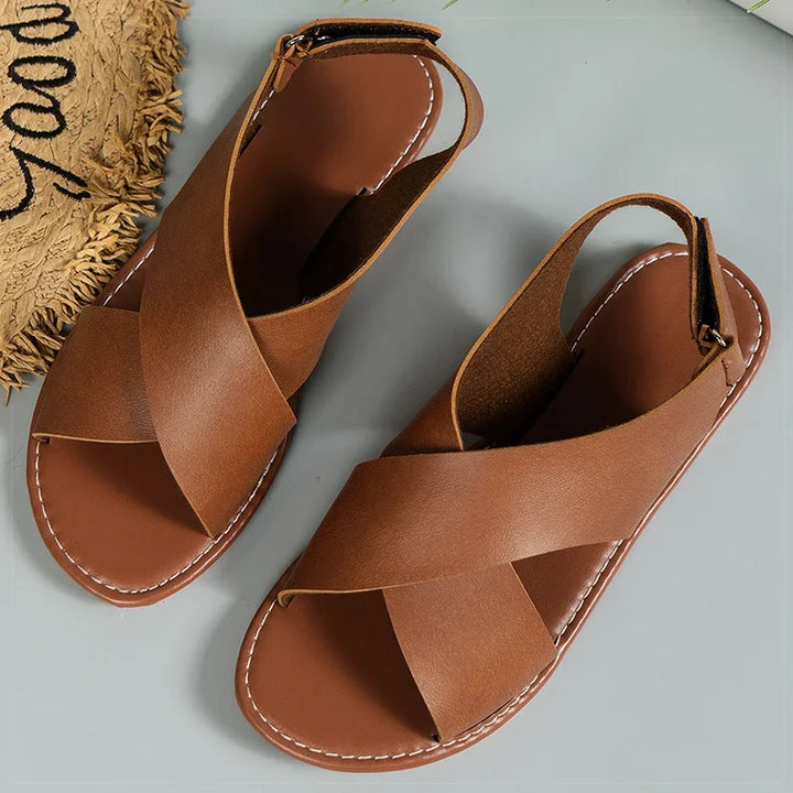 Alexa Leather Cross Sandals