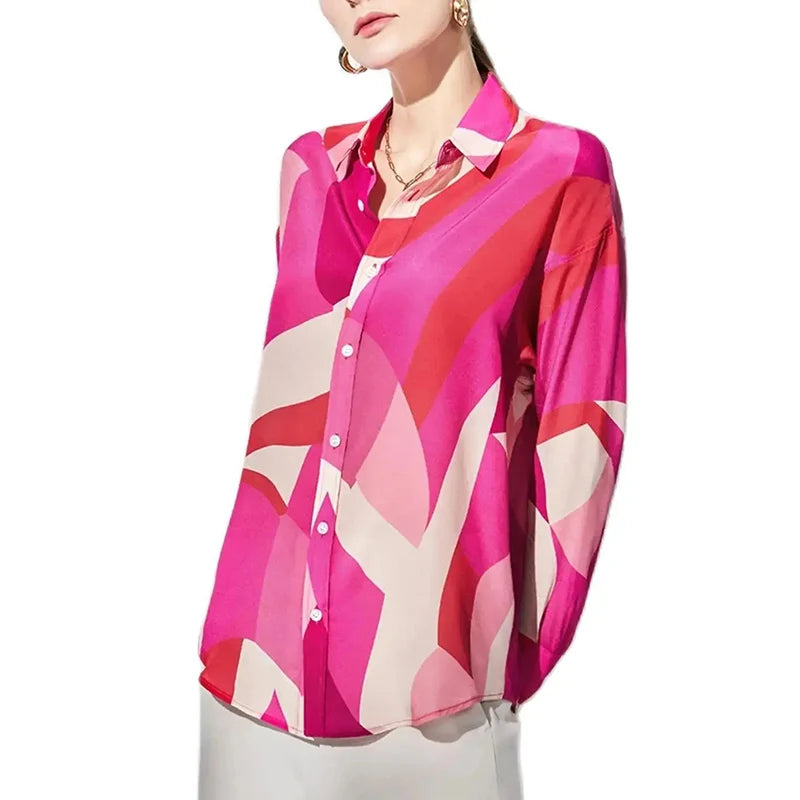 Amara Abstract Silk Blouse